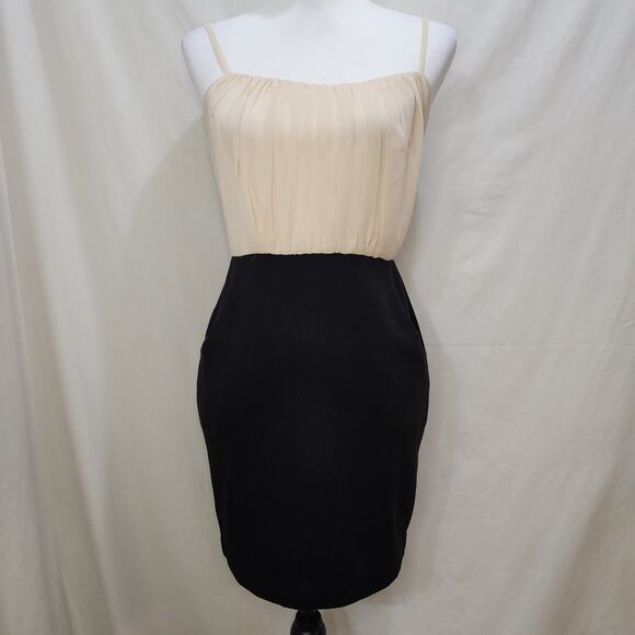 Ark & Co Dresses & Skirts - NWT Ark & Co Cream Black Pockets Straps Bodycon Cocktail Dress, Small